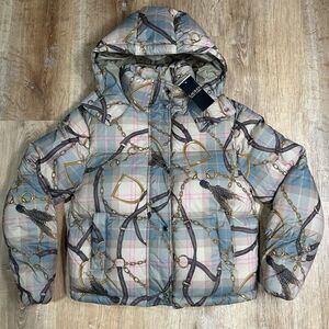 NWT Ralph Lauren Womens XXS Plaid Belting Print‎ Taffeta Down Coat Highland $345